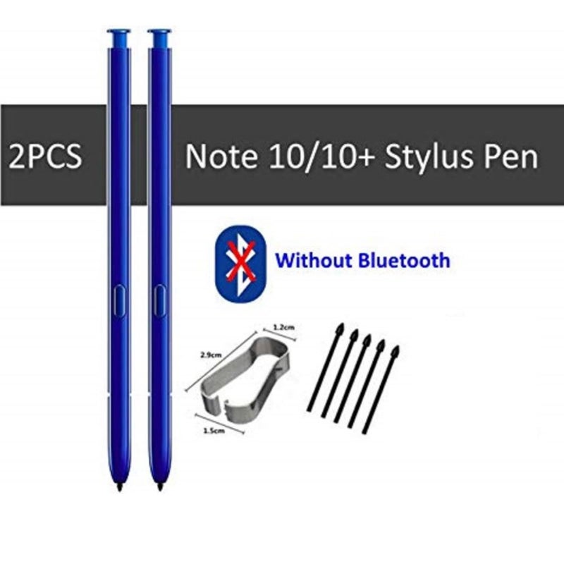 Qenw 2PCS Galaxy Note 10 S Pen (Without Bluetooth) Replacement for Samsung Galaxy Note 10/10 Plus/10+, Note 10 Plus Stylus Pen Replacement + Tips/Nibs (Black) - Image 2